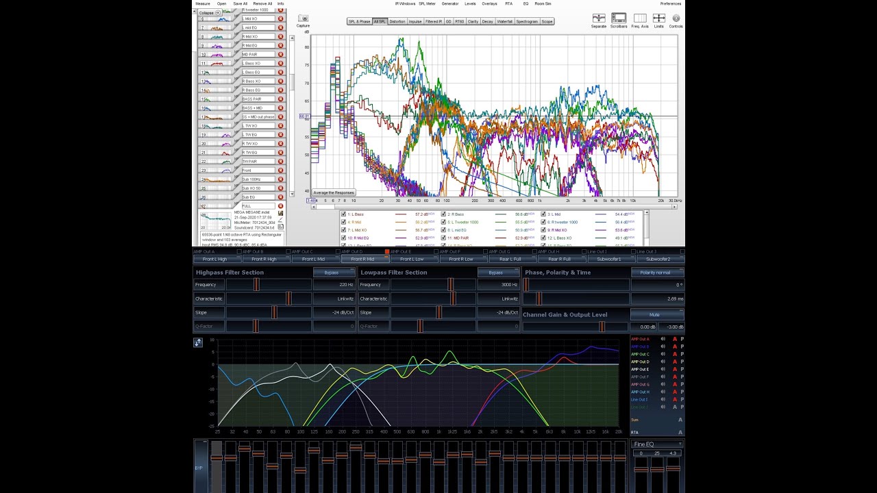 1 week MEGA MEGANE SQ Install - PART 9 - TUNING of HELIX V8 DSP with REW