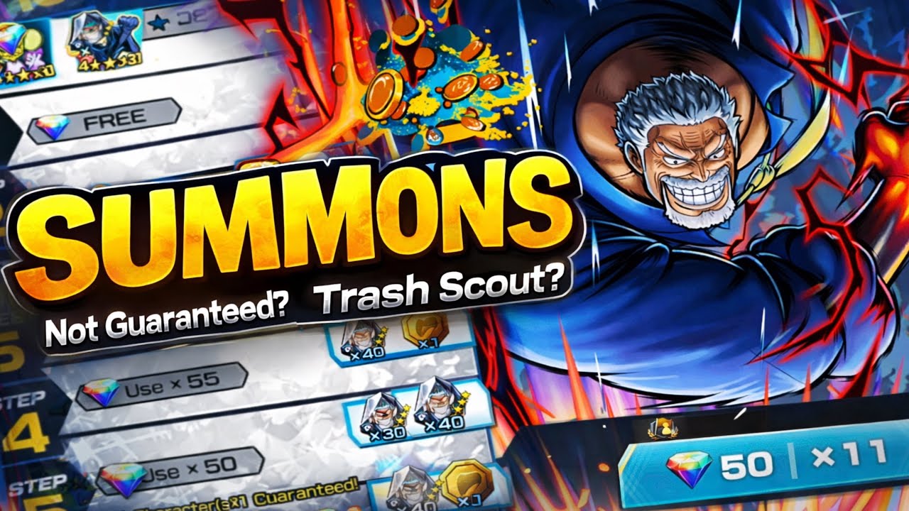 New Extreme Garp Rebanner Summons(Worth It?) 7th Anniversary Scout 3 In One Piece Bounty Rush...
