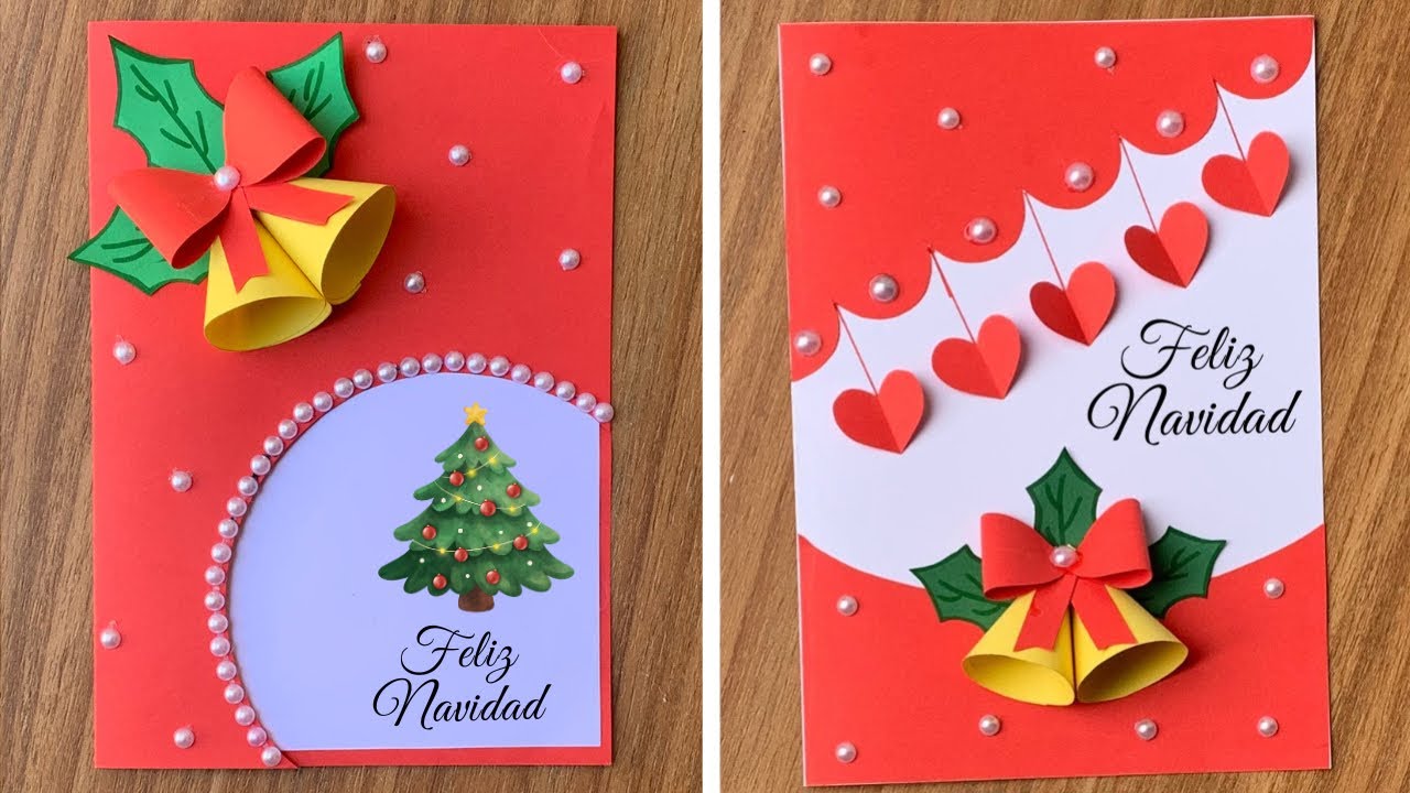 DIY Christmas Card | Tarjeta de Navidad Fácil y Elegante con Campanas 🎄✨