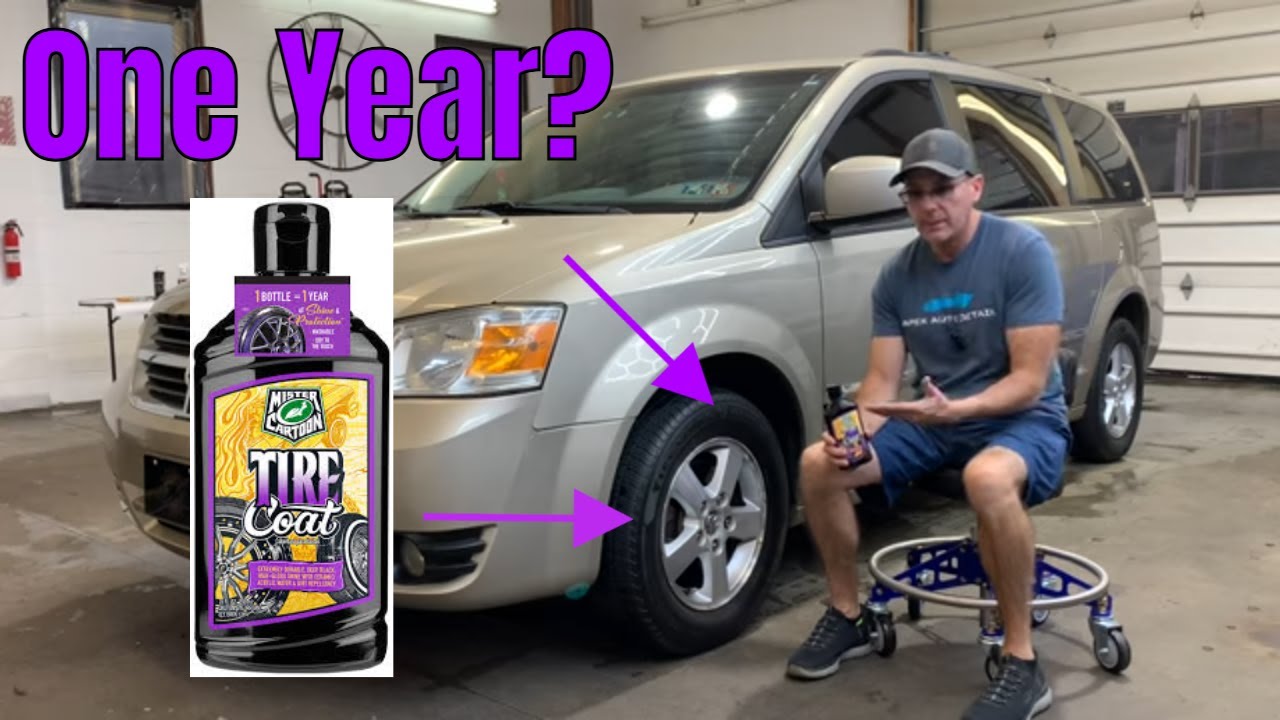 Turtle Wax Mister Cartoon Acrylic Tire Coating Test And Review!! One YEAR Of Protection??