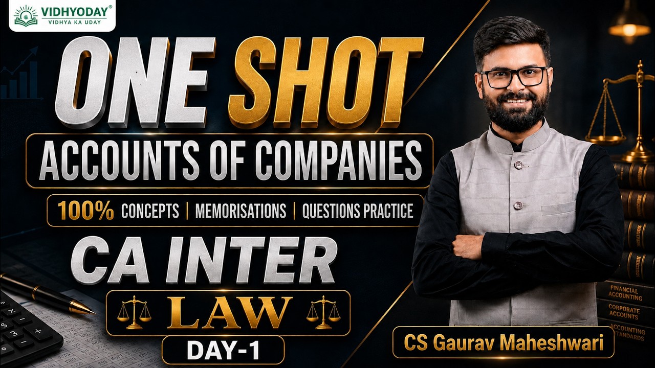 Accounts of Companies (DAY-1) | Corporate and Other Laws | CA INTER REVISION | CS GAURAV MAHESHWARI