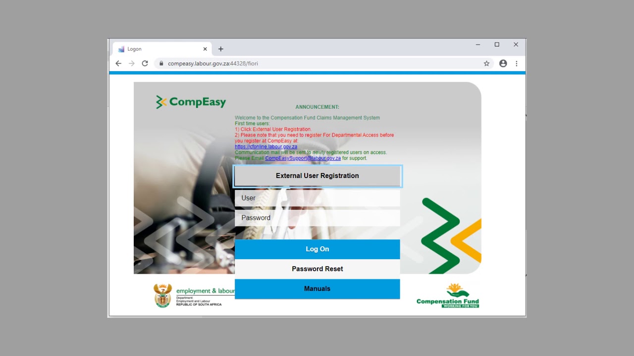 CompEasy external user application process