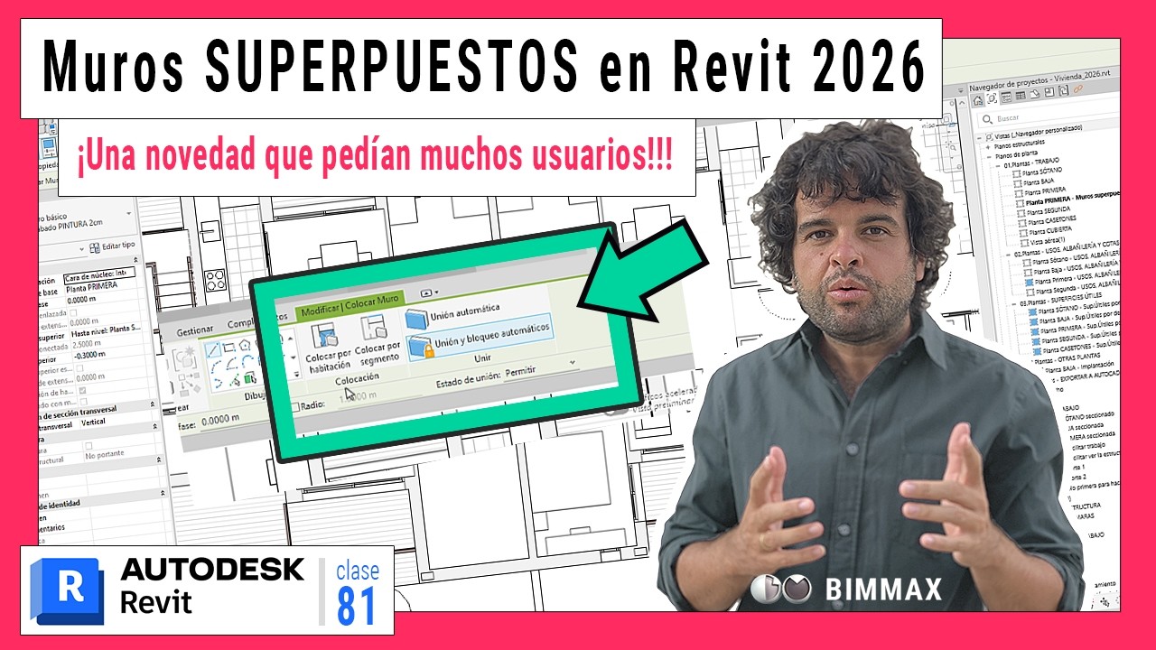 Muros SUPERPUESTOS en Revit 2026 ✅ Una novedad que nos permite crear muros por Habitaciones