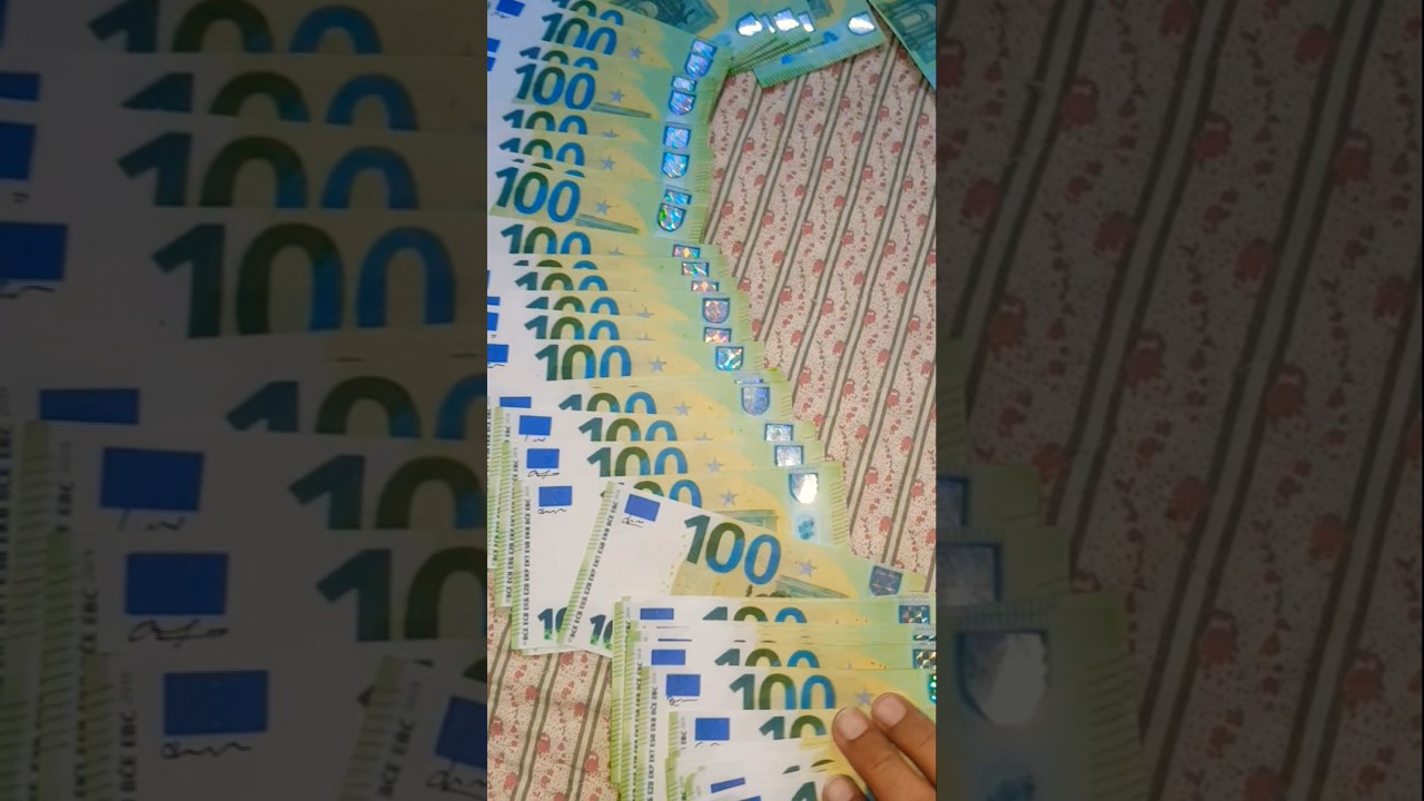 Amazing 💰100 Euro notes Cash #millionaire #dollar #cash #motivation #video