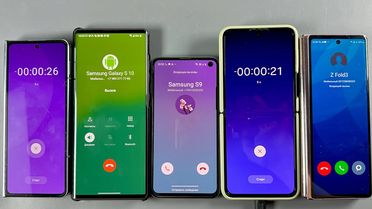Incoming Calls + Alarm Clock LG Wing + Samsung Z Flip5 + Samsung Fold5 + Samsung S10e + Fold3