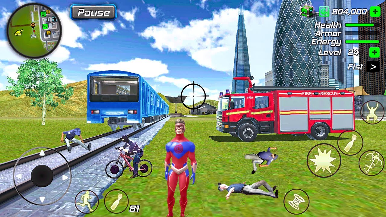 Hurricane Superhero Gangster Crime - Fire Truck Driving in Open World Game - Android Gameplay