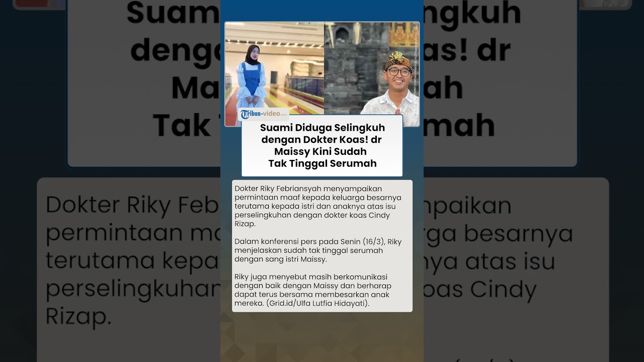 Viral Isu Perselingkuhan dengan Dokter Koas, Dokter Maissy Dikabarkan Sudah Tak Serumah dengan Suami