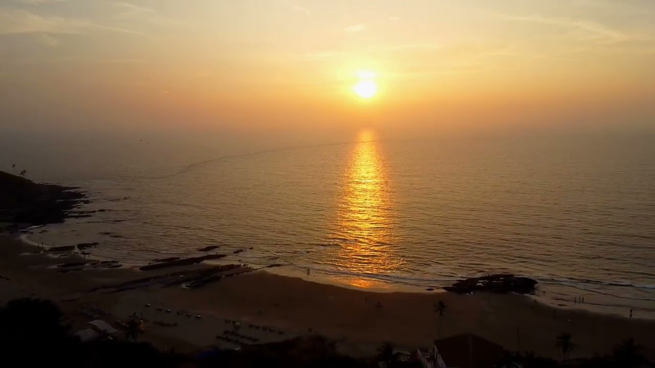 Sunset at Titlie Cafe Goa, Vagator (Shot using DJI mini 2 se) 