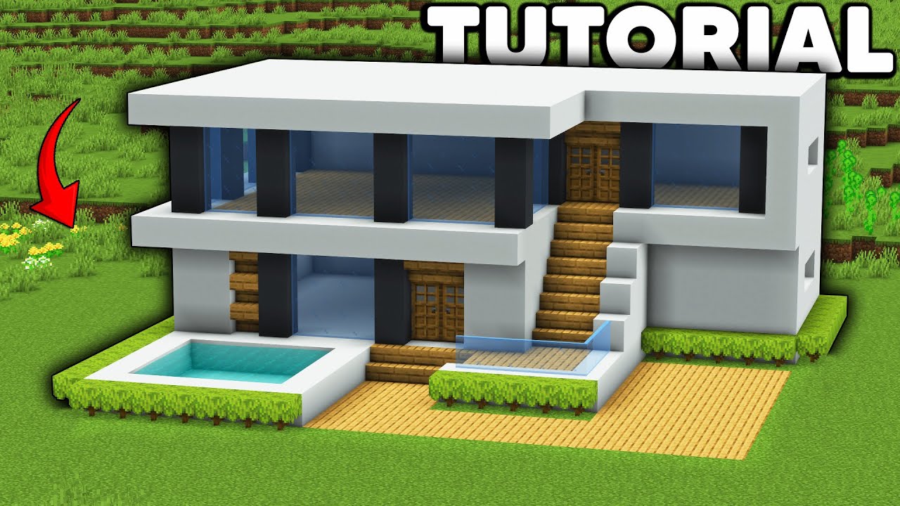 Minecraft: Como hacer una CASA MODERNA para Principiantes