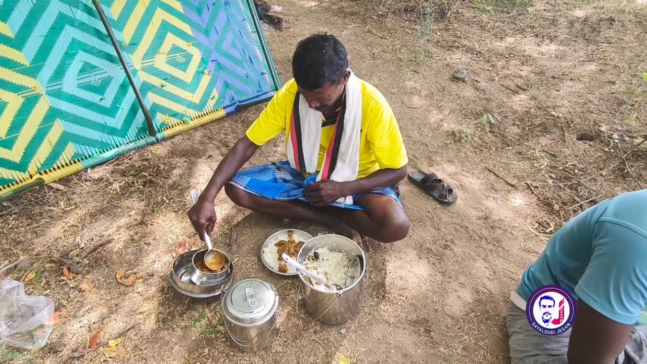 நேத்து வச்ச மீன் குழம்பு கத்தரிக்காய் கூட்டு கிராமத்து சாப்பாடு /Village Tasty food /Sayalgudi Jegan