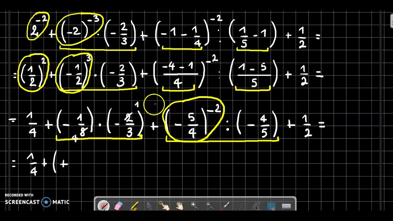 espressioni con numeri relativi e potenze