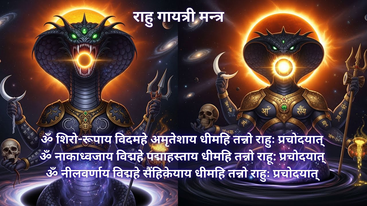 राहु गायत्री मन्त्र | ॐ नीलवर्णाय विद्महे सैंहिकेयाय धीमहि तन्नो राहुः प्रचोदयात् | Powerful Mantra