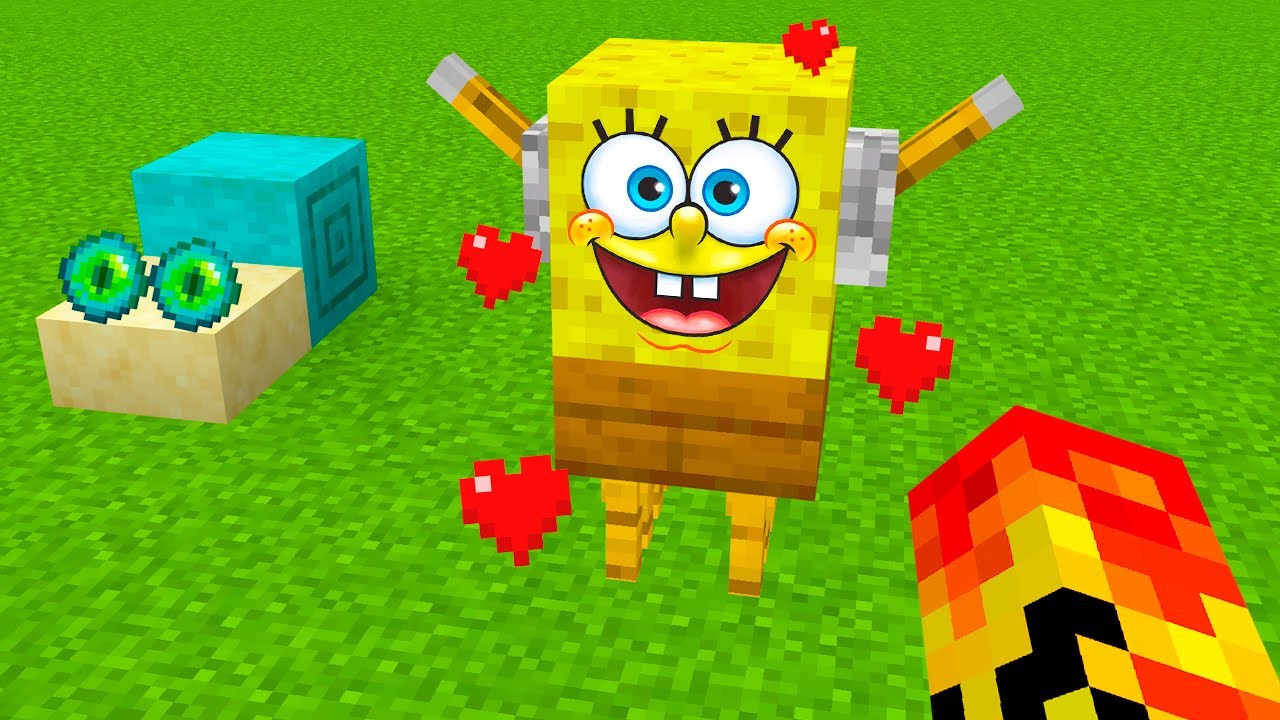 ESSE É O BOB ESPONJA CALÇA QUADRADA DO MINECRAFT (virou meu amigo)