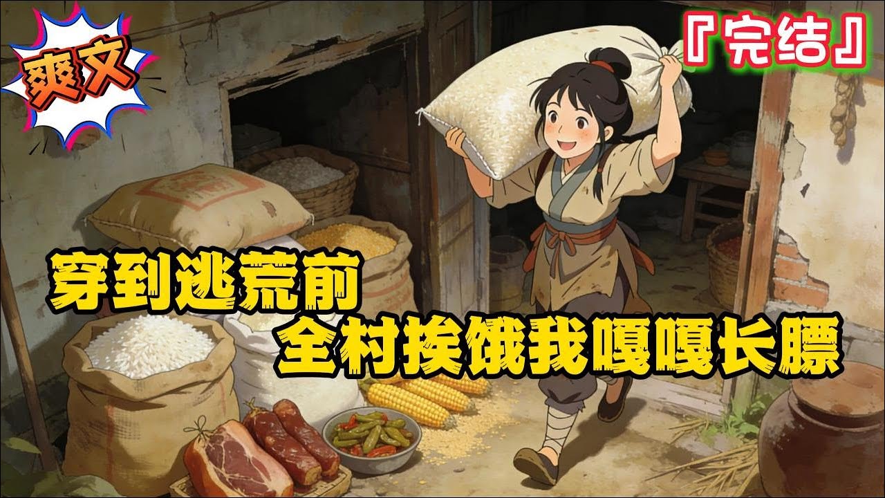 完结《穿到逃荒前，全村挨饿我嘎嘎长膘》穿越到了一本逃荒文中，秋知意差点吓尿，幸好有个随身空间，不但能存东西，还能随时种地…  #逃荒 #种田 #古代言情 #爽文 #穿越 #小说 #空间 #萌宝 #古言