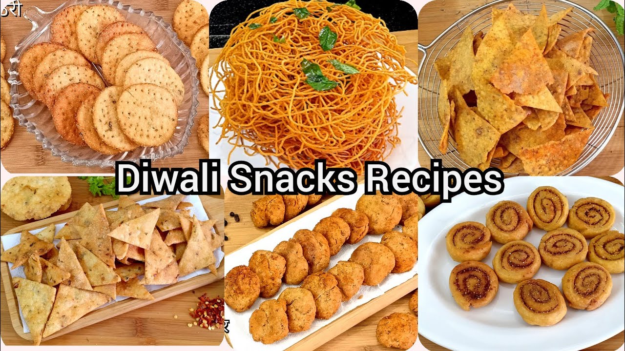 6 दिवाली स्नैक्स रैसिपी | 6 easy diwali snacks recipes | quick deepavali snacks recipes  | Diwali