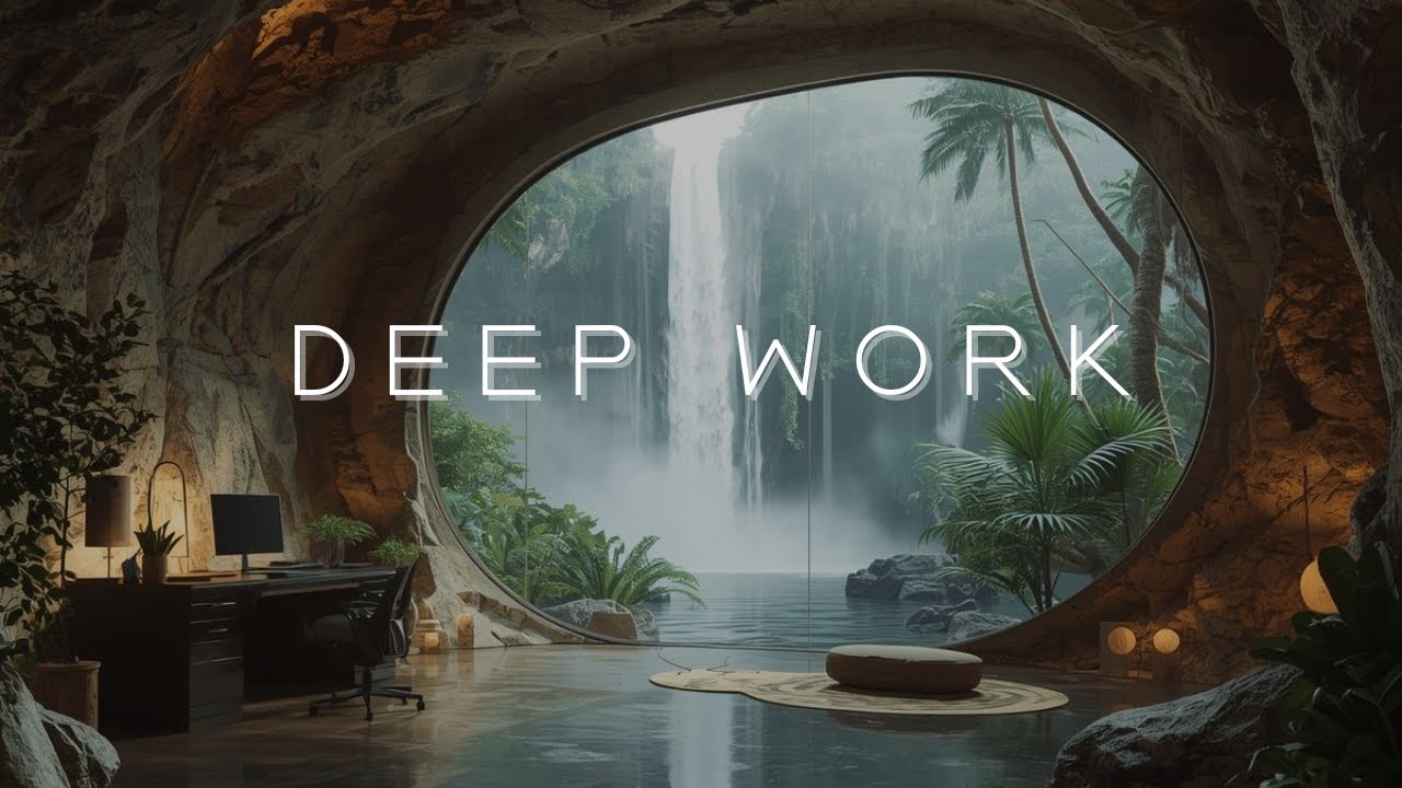 Deep Work Music | Ultimate Focus & Productivity with Healing Waterfall Ambient Sounds