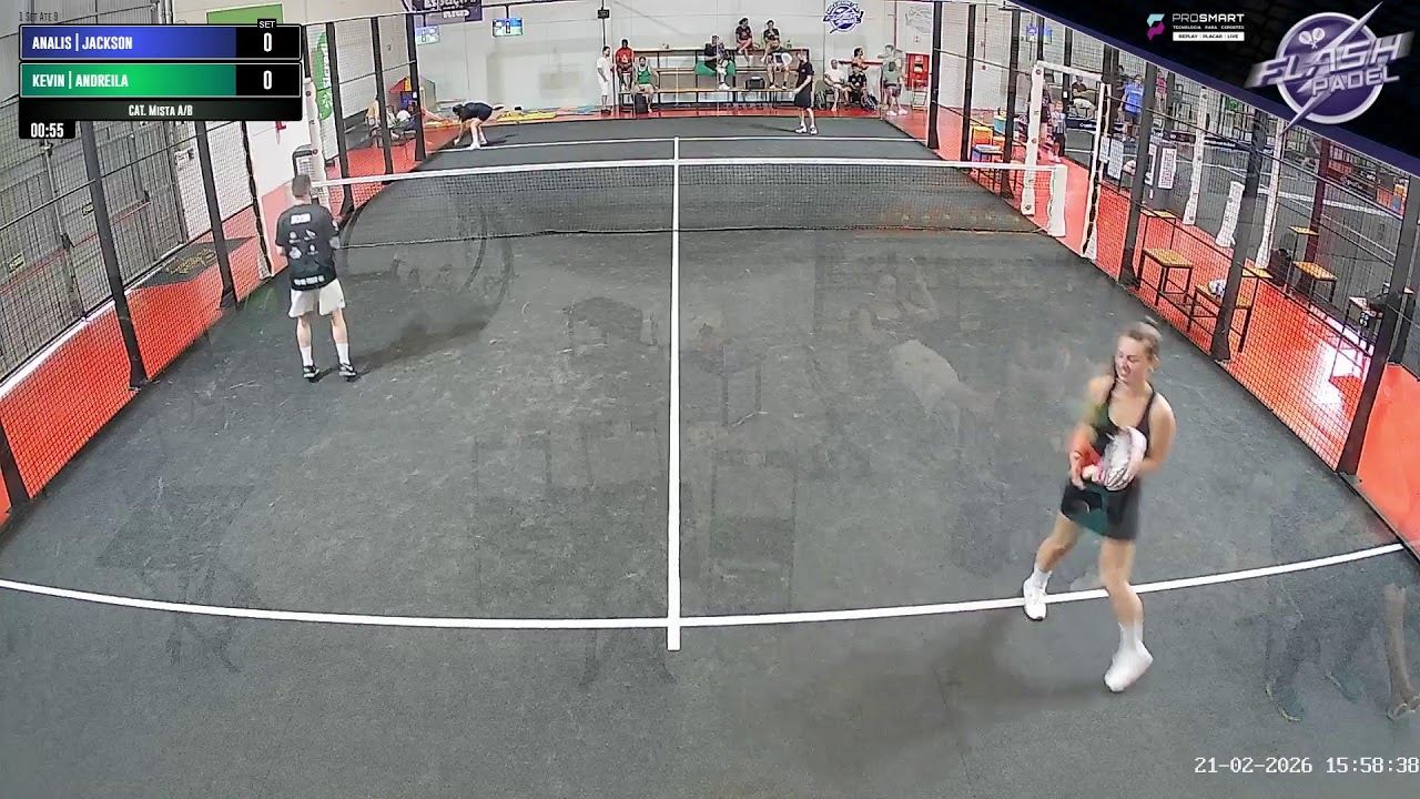 Quadra 1 (21/02/2026 - Parte 1) -  Flash Padel Soledade Ao Vivo