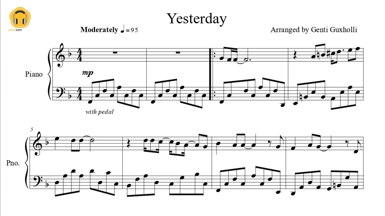 Yesterday by The Beatles (Piano Solo/Sheets)