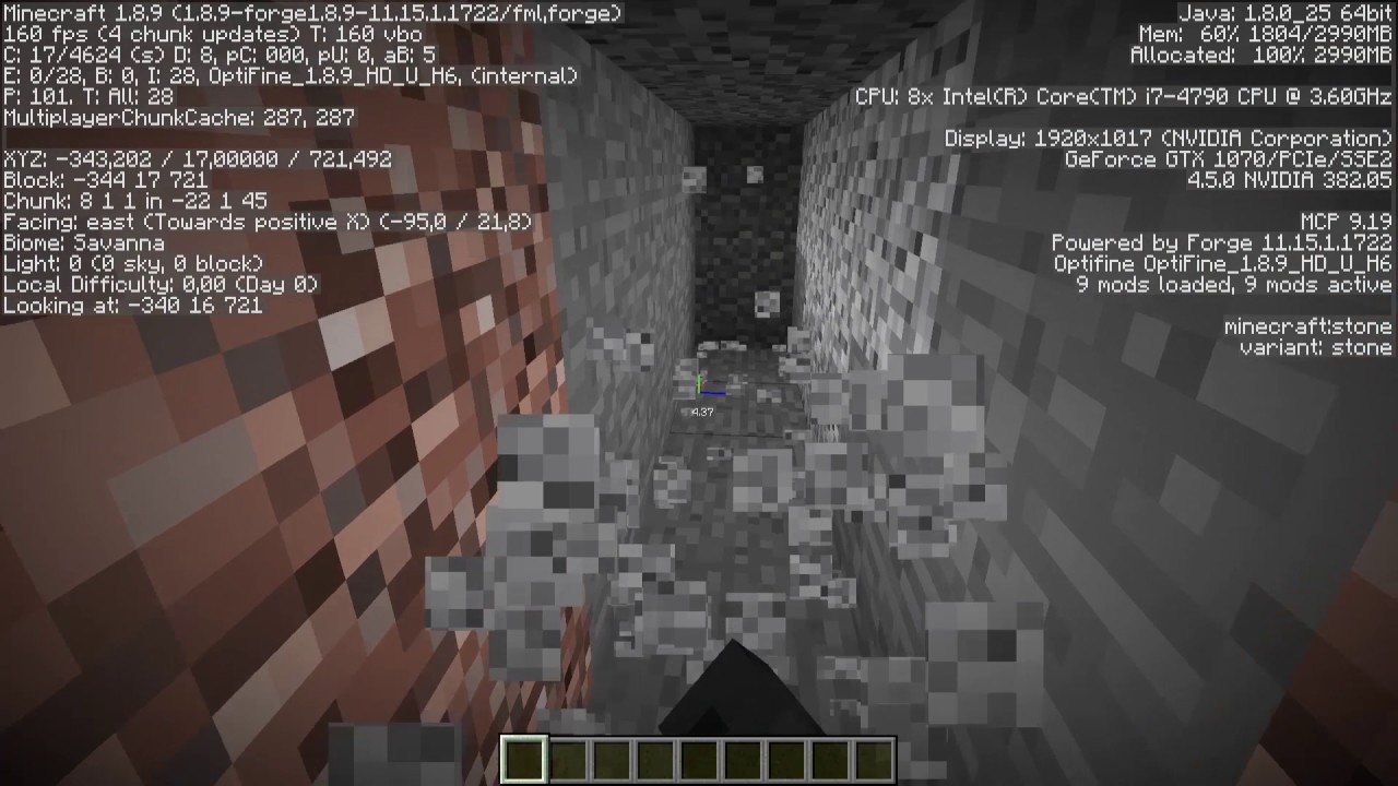 Minecraft ~ Finding Caves Using F3