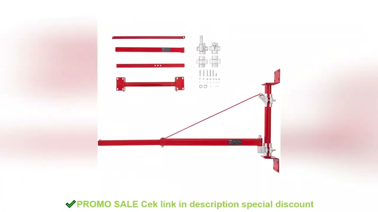 SucceBuy Electric Hoist Support Arm Swing Holder with Pole Steel Hoist Frame 180 Scaffold Winch Lift