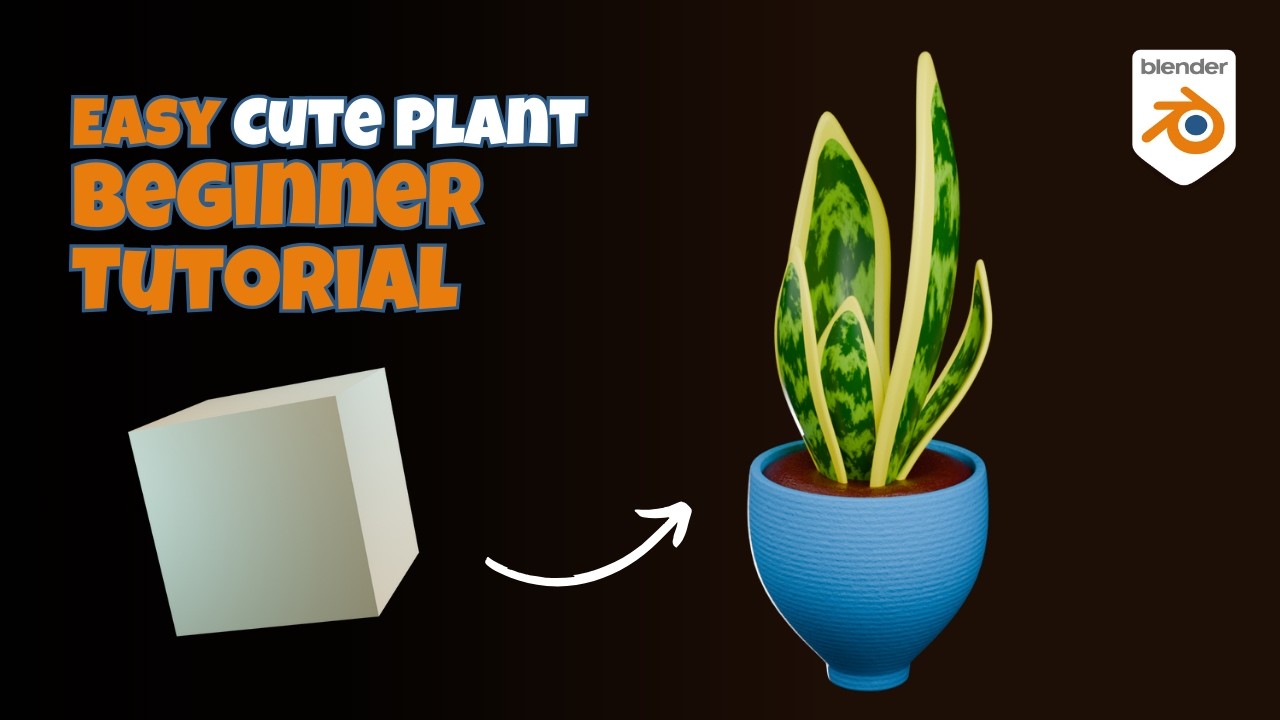 Blender Beginner Tutorial – Stylized 3D Plant with PBR Materials (Easy)