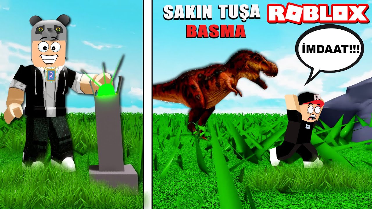 Dinozor Geldi! Sakın Tuşa Basma - Panda ile Roblox Don't Press The Button Furious Jumper
