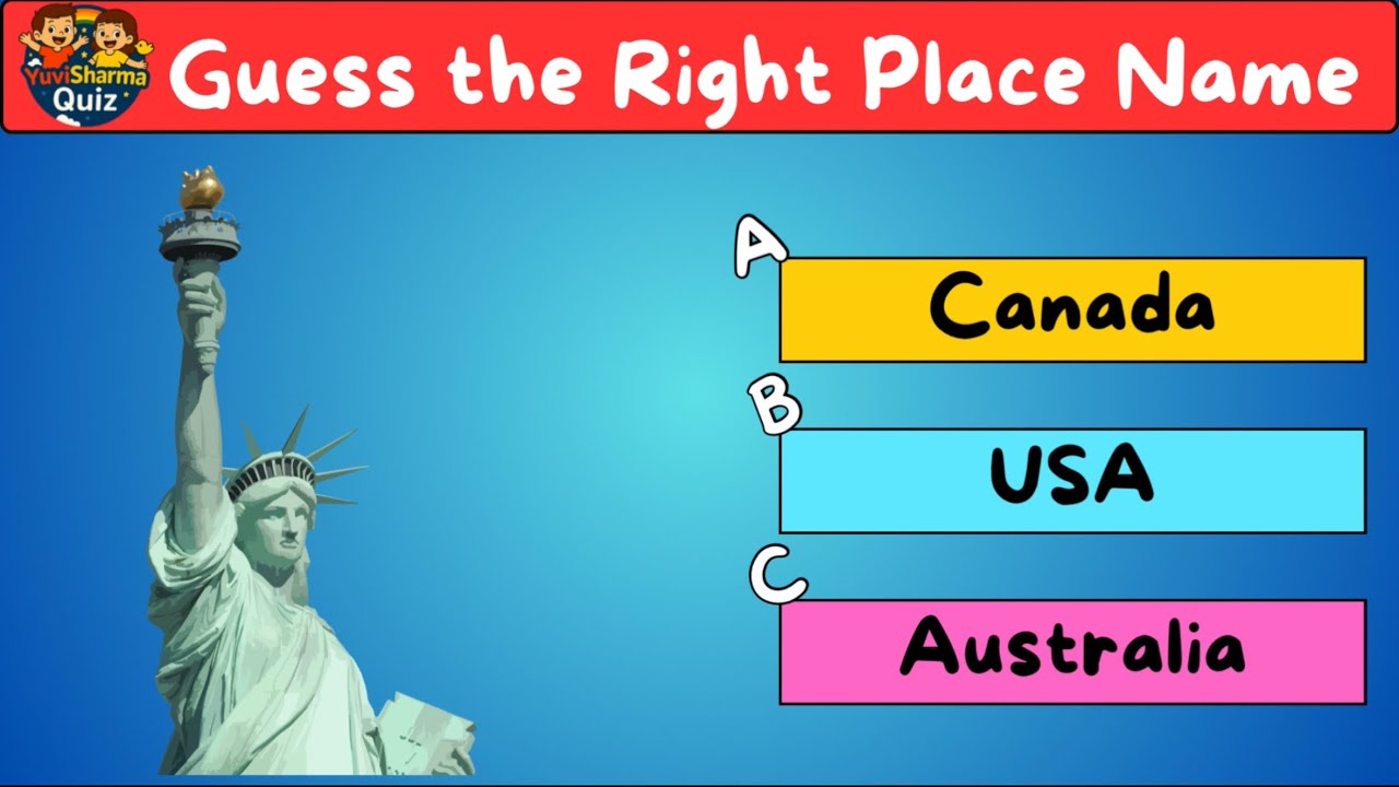 Guess the Right Place Name | 20 Famous Places Quiz for Kids | Fun GK Quiz @YuviSharmaQuiz_tv25 