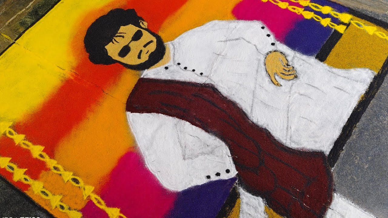 Super Star Rajinikanth Rangoli ⭐✨ || Rajinikanth || Rangoli || Narasimha movie art|| 