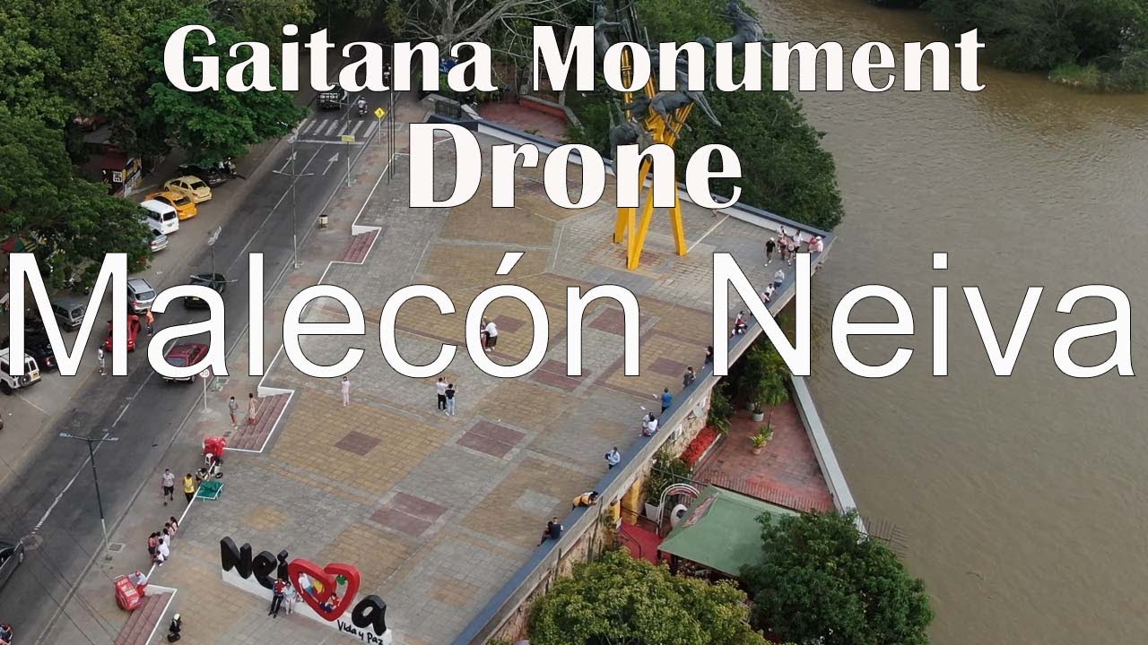 Neiva Malec&oacute;n Gaitana monument  2022 Drone