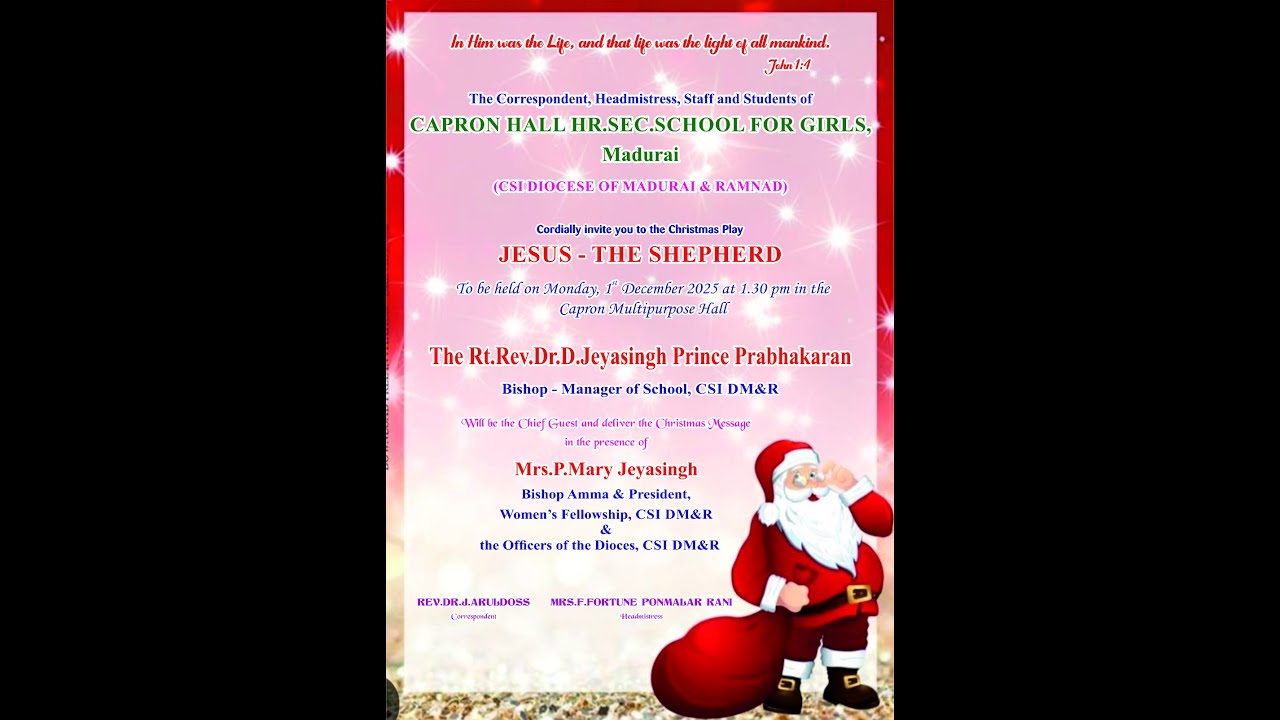 Cordially invite you to the Christmas PlayJESUS - THE SHEPHERD