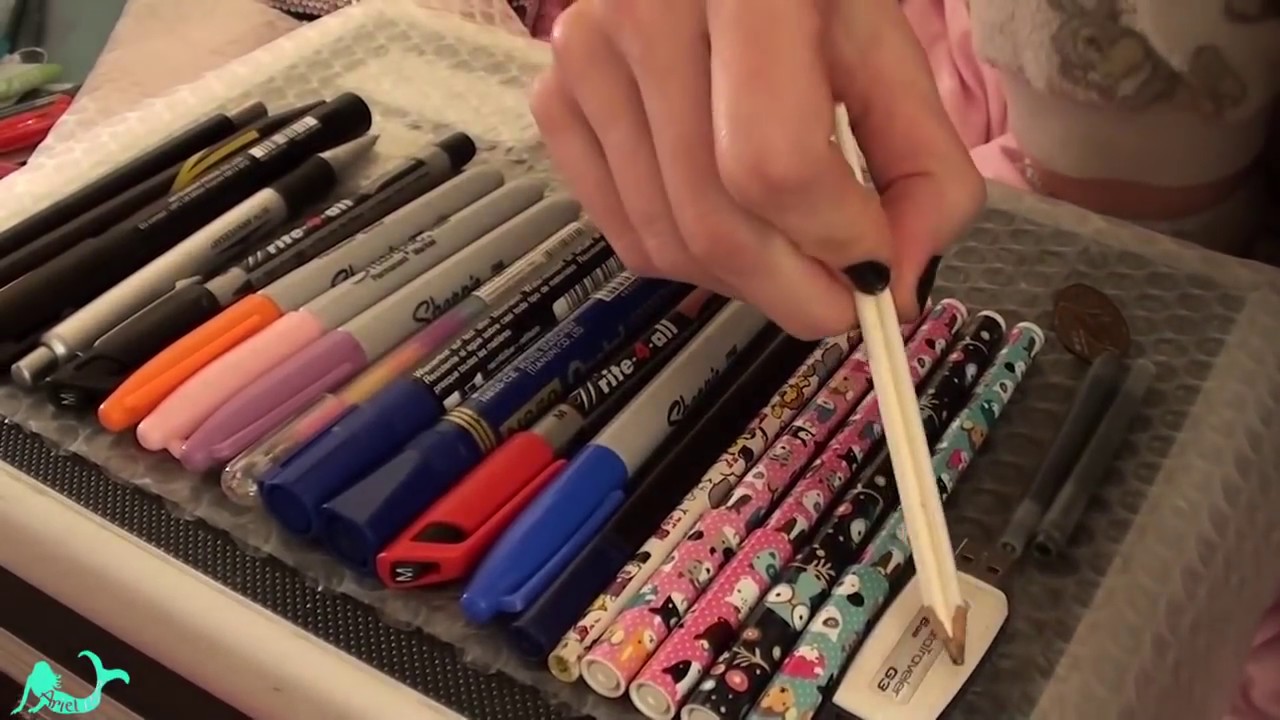 super tingly pencil case sorting asmr