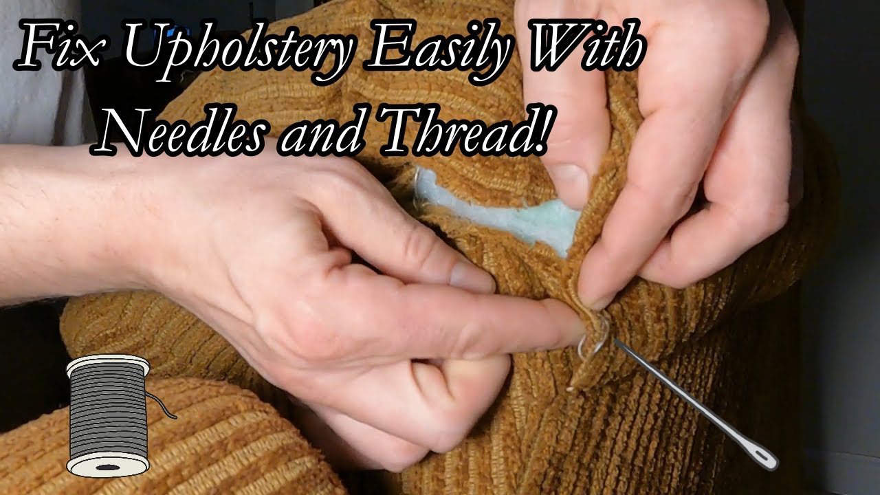 Upholstery Repair on a Couch Rip with Curved Hand Sewing Needles