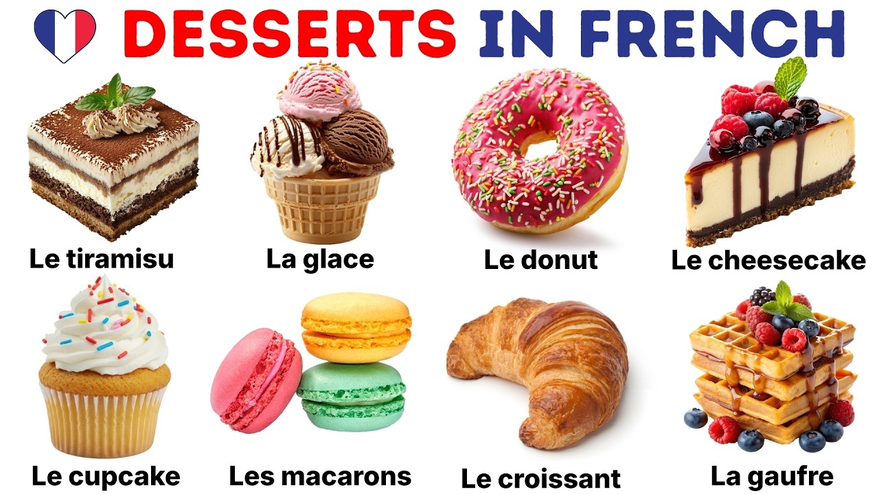 Desserts in French | French Desserts Name | Food Names in French | Learn French Vocabulary