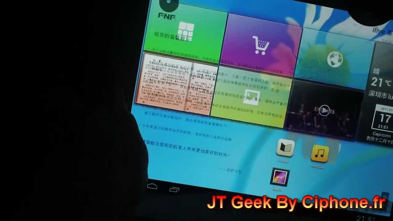 ifive 2 android 4.1 Dual core 1.6 Ghz English JT Geek test