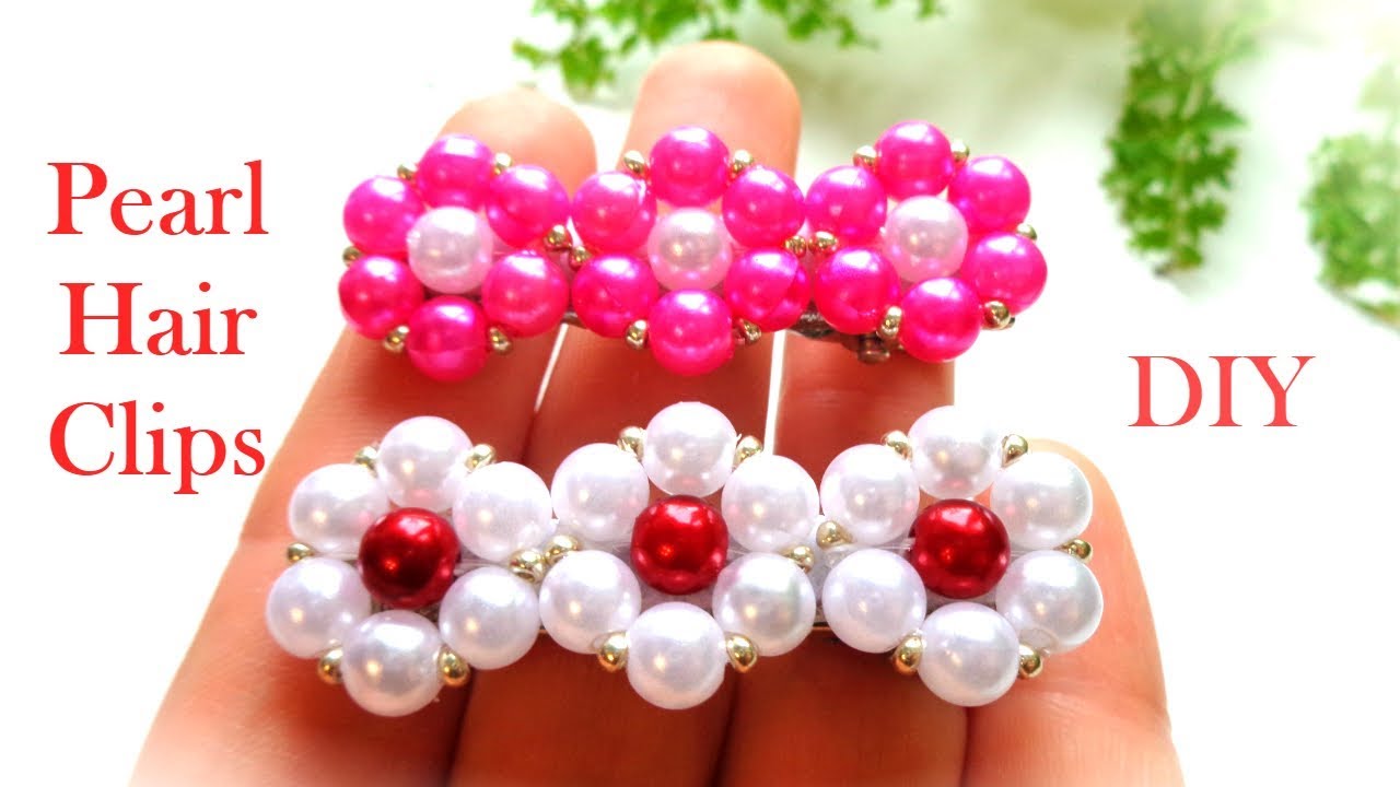 How to Make Hair Clips Using Pearls| Hair Accessories Making at Home| DIY Fashion Pearl Hair Clips