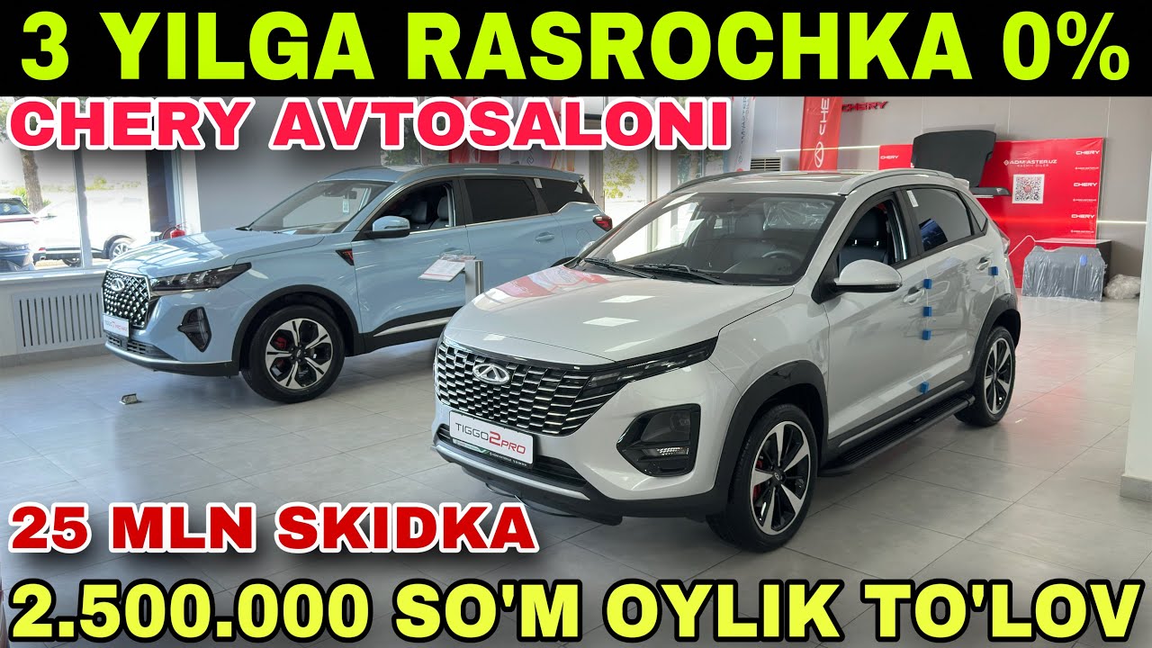 CHERY TIGGO 2 PRO GA KATTA CHEGIRMA… CHERY NAVOIY AVTOSALONIDA RASSROCHKA OCHILDI…
