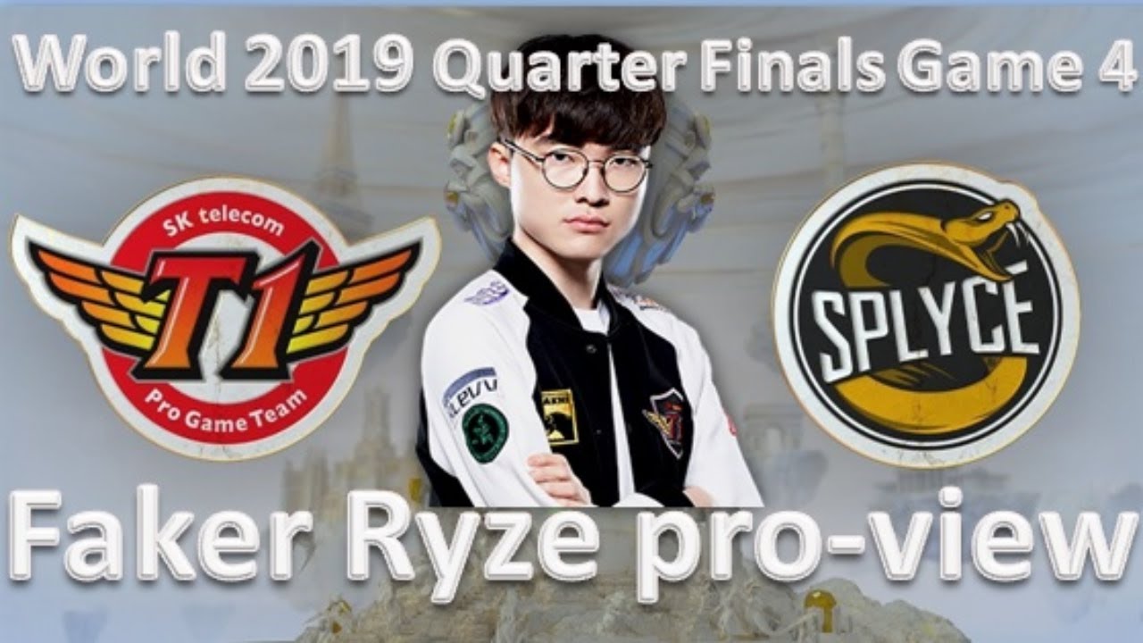 [Faker's Pro View] SKT vs SPY Game 4 | Faker's Ryze| Worlds 2019 Quarter Finals