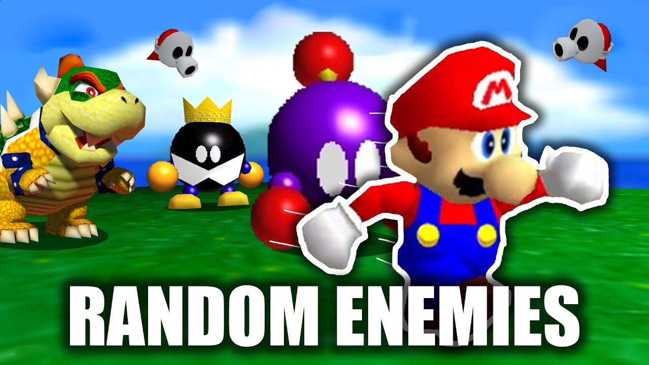 Mario 64 but RANDOM Enemies Spawn Every Second...