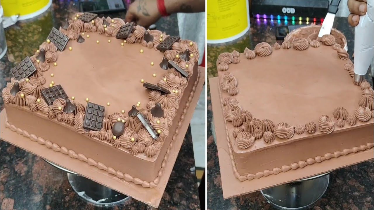 Square Chocolate Loaded Cake | Rich & Creamy Birthday SpecialBeautiful Chocolate Cake 