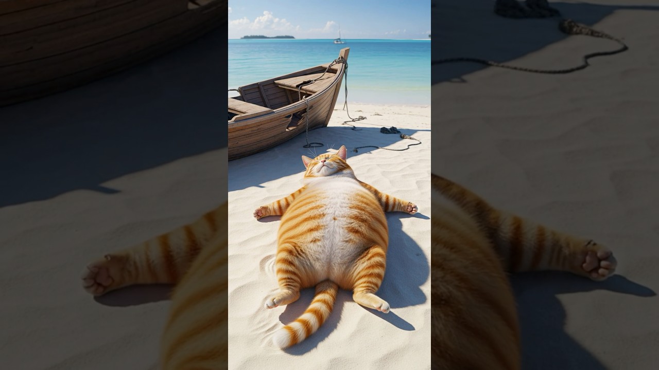 Stranded orange cat  #funny #aivideo #animation #cats #cat #cartoon #funnycats #kucinglucu #aiart