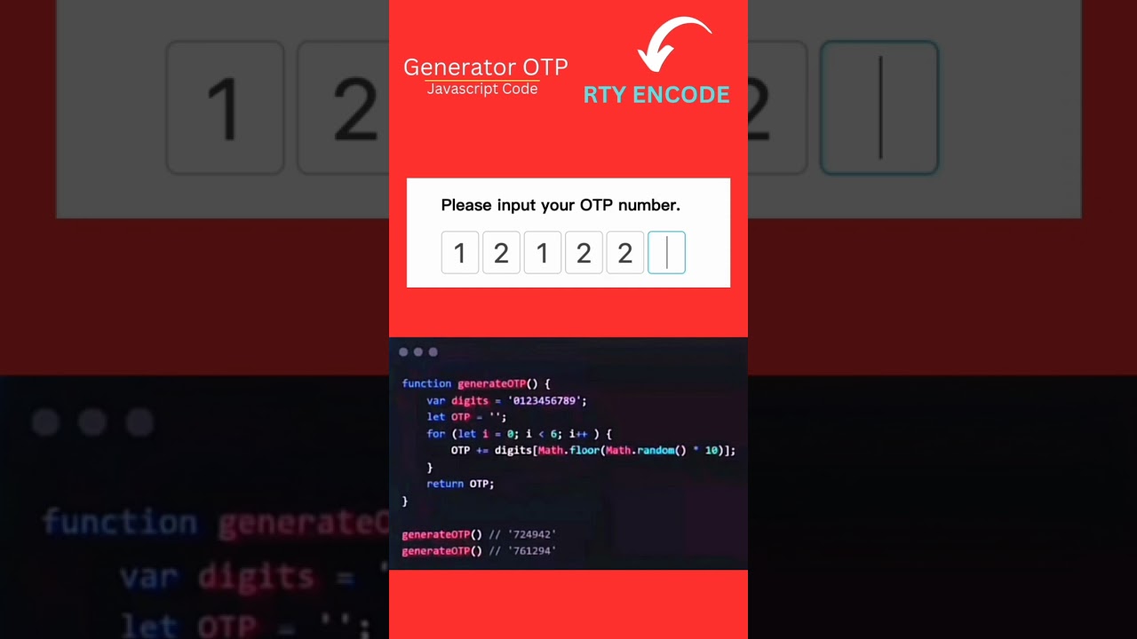 Short Code For OTP Generator 