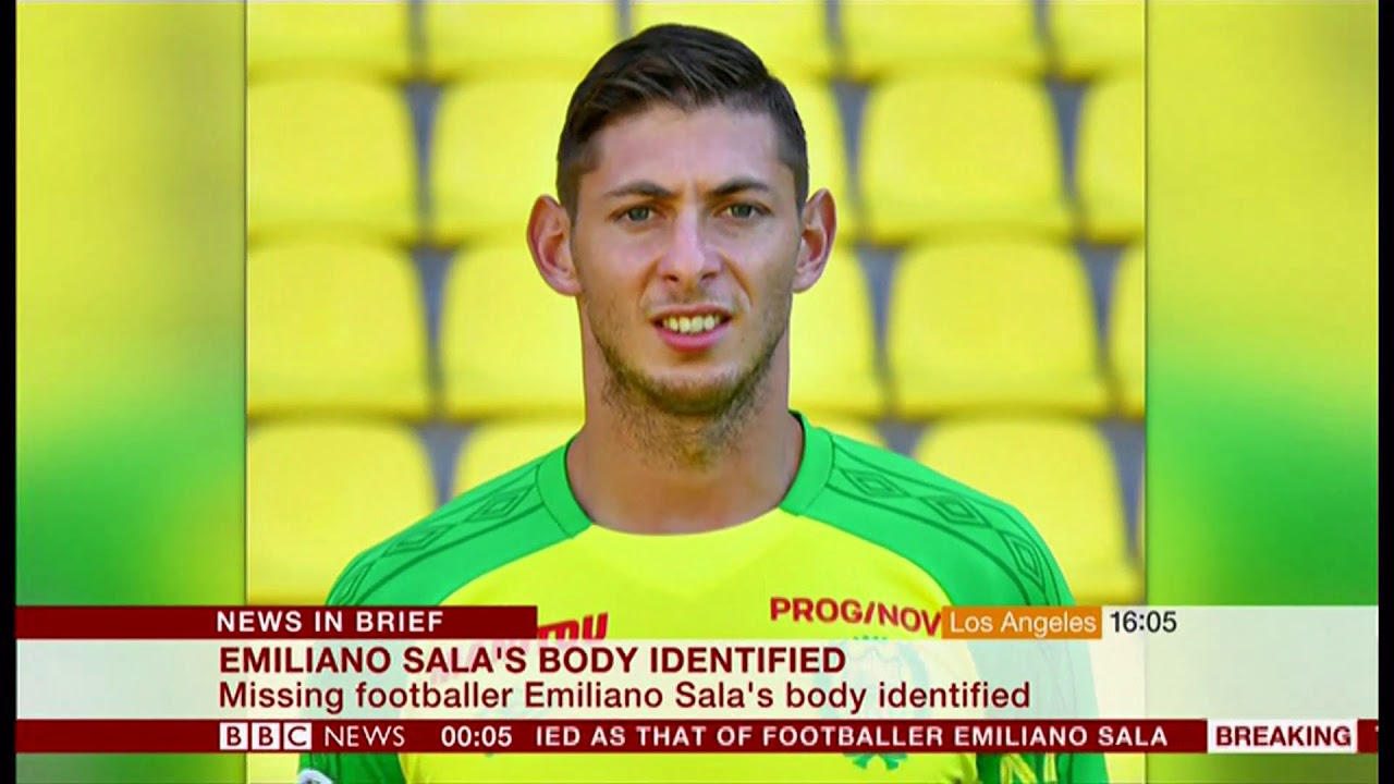 Emiliano Sala confirmed death (English Channel) - BBC News - 8th February 2019
