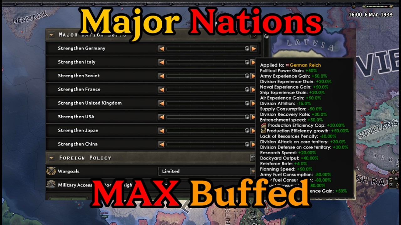 What if every Major Nation gets buffed? Hoi4 Timelapse
