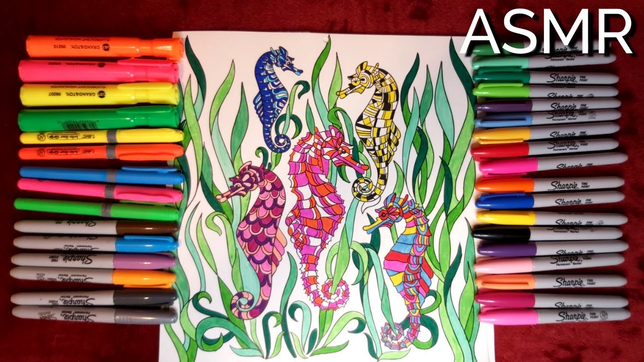 ASMR • Colouring with Sharpies • No Talking