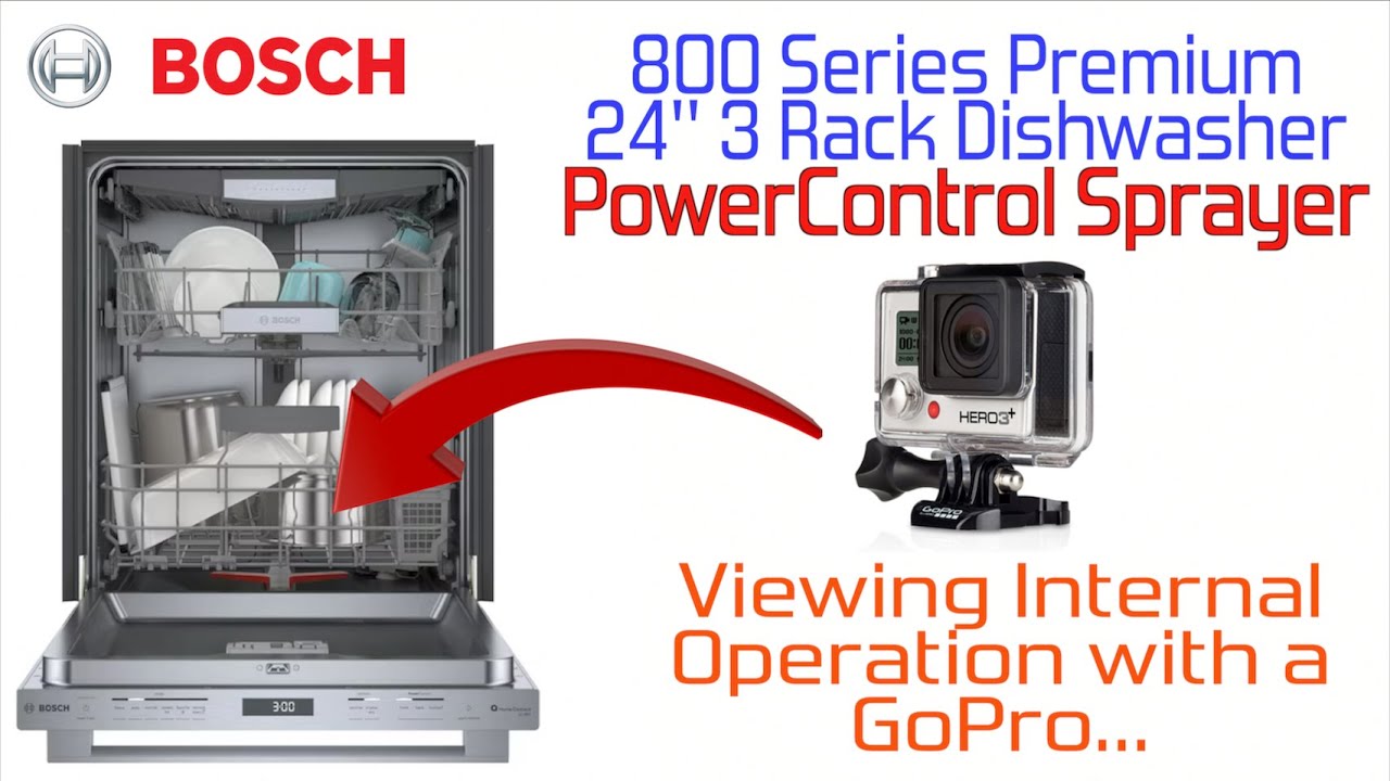 Bosch 800 Series Dishwasher - PowerControl Sprayer Operation Observed with a Gopro