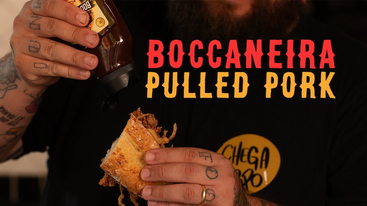 Sanduiche de carne de porco desfiada, com molho Barbecuer BOCCANEIRA - Pulled Pork