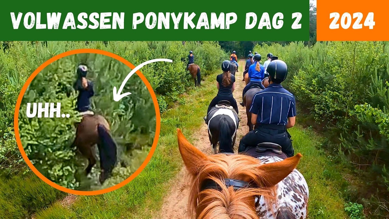 CHAOS TIJDENS BUITENRIT OP HET VOLWASSEN PONYKAMP! | KAMPVLOG DAG 2