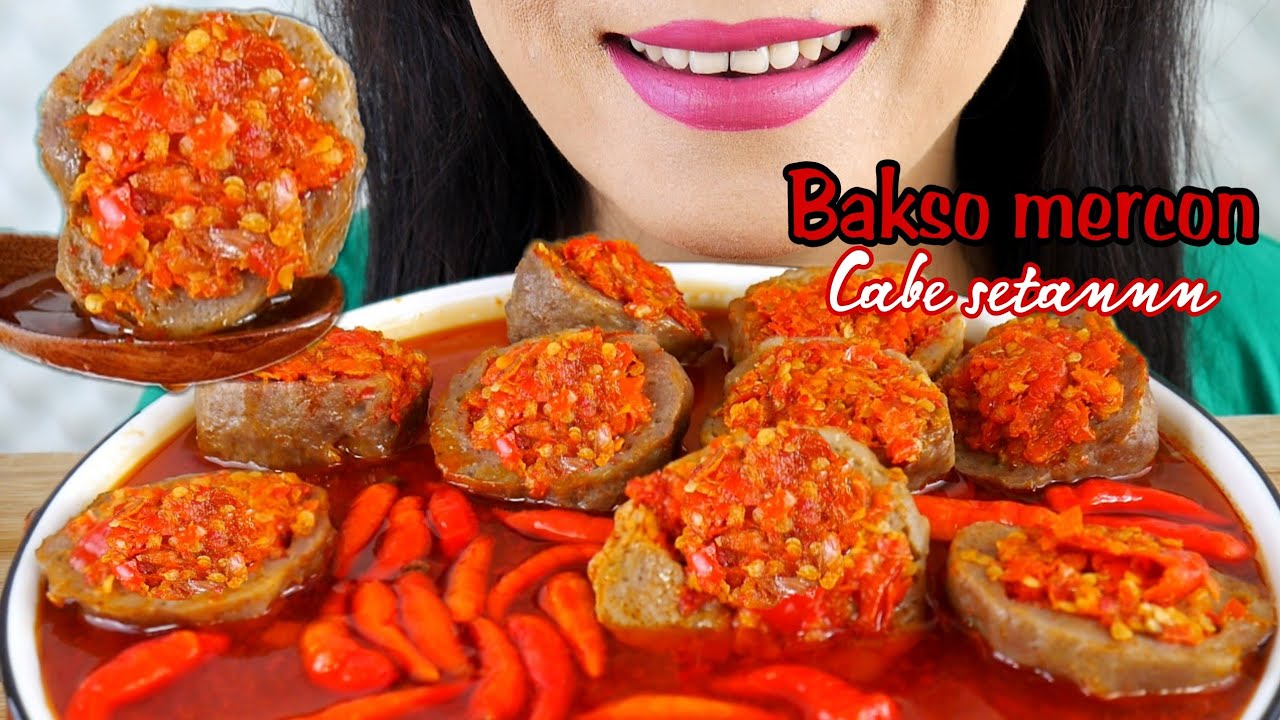 UJI NYALI 🥵, ASMR BAKSO MERCON FULL CABE SETAN | ASMR MUKBANG INDONESIA