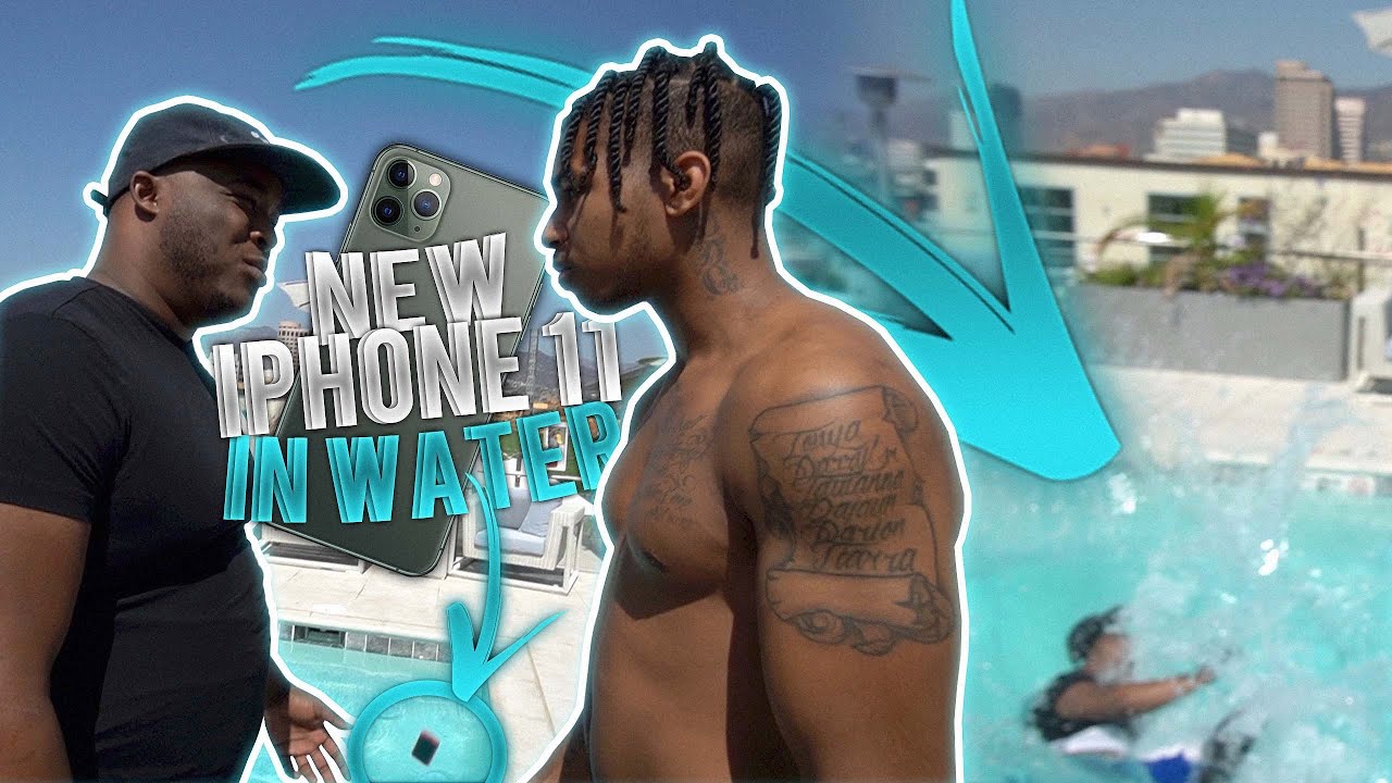 THROWING MY BROTHER DDG'S NEW IPHONE 11 PRO IN THE POOL !!!