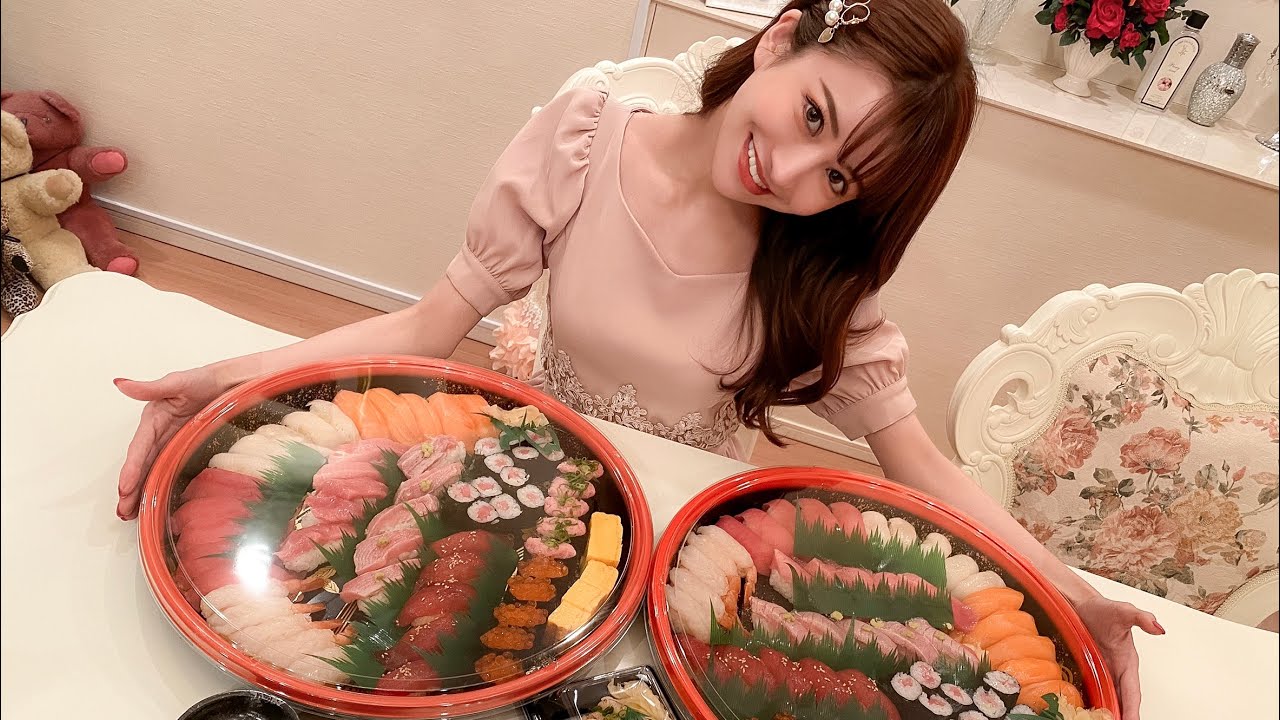 【実は私...】出前寿司100貫チャレンジ【結構食べるんです】